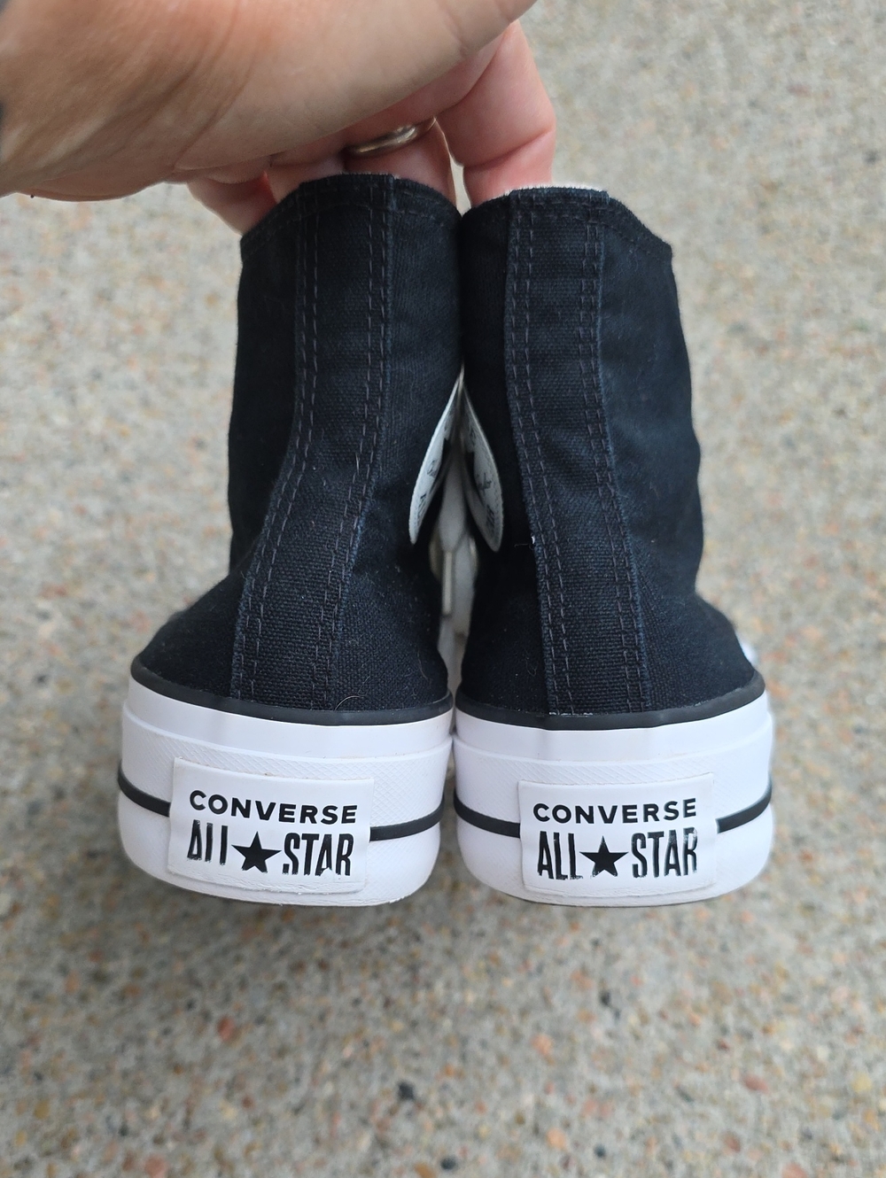Converse Chuck Taylor All Star Black Canvas Lift Platform High Tops Size 6 - Picture 8 of 10